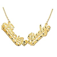 RYLOS Necklaces For Women Gold Necklaces for Women & Men 925 Yellow Gold Plated Silver or Sterling Silver Personalized Double Nameplate for Lovers Necklace Special Order, Made to Order Necklace
