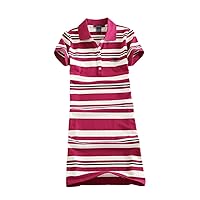 Women Embroidery Stripe Polo Collar Print Party Dress T Shirt Summer Sexy Evening Casual Mini Elegant Dress