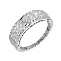 14K White Gold Engagement Ring with Matching Band for Men - Paved with 0.3 Ct Dazzling Round Diamonds with High Polish Gleaming Finish - Comfort Fit Anniversary Band, Fashion Jewelry Style
