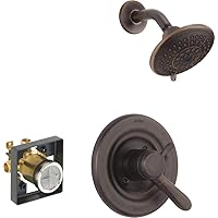 DELTA Lahara 17 Series Dual-Function Shower Trim Kit with 5-Spray Touch-Clean Shower Head, Venetian Bronze T17238-RB (Valve Included)