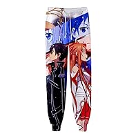 Anime Sword Art Online Kirito SAO Sweatpants 3D Printed Joggers Pants Sport Trousers with Drawstring