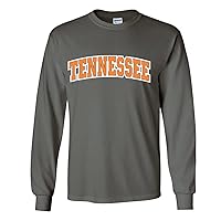 Mens Tennessee Tshirt Tennessee Orange and White Football Sports TN Team Color Long Sleeve T-Shirt Graphic Tee
