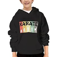 Unisex Youth Hooded Sweatshirt Funny Vintage Martial Arts Evolution Karate Cute Kids Hoodies Pullover for Teens