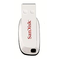 SanDisk SDCZ50C16GB35W 16GB Cruzer Blade USB 2.0 Flash Drive, External, Portable - White