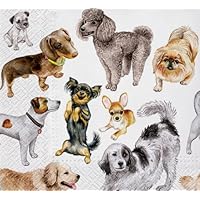 2 Set of 4 Individual Dog Breeds Canines Paper Luncheon Napkins, Luncheon Napkins Decoupage, Art and Craft Projects - Eb5
