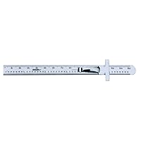 Johnson Level & Tool 7203 Stainless Steel Metric Pocket Clip Rule, 6