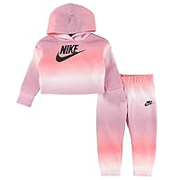 Nike Girl's Printed Club Joggers Set (Toddler/Little Kids) Elemental Pink 5 Little Kid