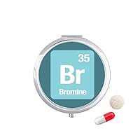 Br Bromine Chemical Element Science Pill Case Pocket Medicine Storage Box Container Dispenser