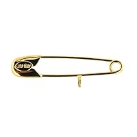 18k Yellow Gold Safety Pin with Ring to Hang a Charm or Pendant 1 inch Long