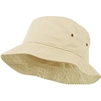 KBM-500 IVO L/XL Unisex Washed Cotton Bucket Hat Summer Outdoor Cap Ivory