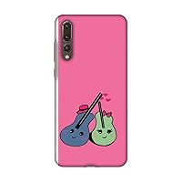 AMZER Slim Fit Handcrafted Designer Printed Snap On Hard Shell Case Back Cover with Screen Cleaning Kit Skin for Huawei P20 Pro - Music Doodles- Bright Pink HD Color, Ultra Light Back Case