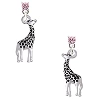Antiqued Giraffe Crystal Post Earrings