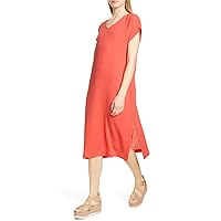 Womens Organic Cotton V-Neck Midi Dress