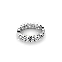 925 Hallmark Silver Eternity Band Ring Natural Gemstone Women's Ring | Diamond | Valentine's Gift