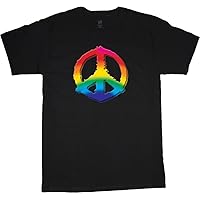Colorful Peace Sign t-Shirt Men's Black tee