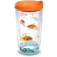 Tervis Goldfish Made in USA Double Walled Insulated Tumbler Travel Cup Keeps Drinks Cold & Hot, 16oz, Classic