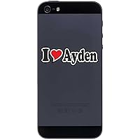 Decal Sticker Mobile Phone Handy Skin 50 mm - I Love Ayden - Smartphone Mobile Phone - Sticker with Name of Man Woman Child
