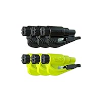 resqme Family Pack of 6, The Original Emergency Keychain Car Escape Tool, 2-in-1 Seatbelt Cutter and Window Breaker, Made in USA, Black, Yellow