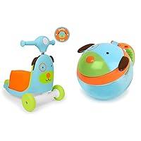 Skip Hop 3-in-1 Baby Activity Push Walker to Toddler Scooter, Zoo Dog and Snack Container