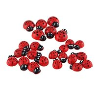 Homeford Firefly Imports Self Adhesive Lady Bug Plastic Favors, 3 Size, 24-Count, Red, 1/2