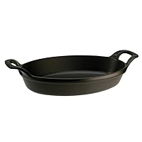 Staub Cast Iron 5.5-inch x 3.8-inch Mini Oval Gratin Baking Dish - Matte Black, Made in France