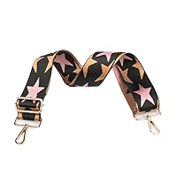 Purse Strap Replacement Crossbody for Sling Bag Shoulder Bag Adjustable Purse Strap for Handbags Star Gold Clasp Pink