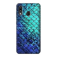 R3047 Green Mermaid Fish Scale Case Cover for Samsung Galaxy A20, Galaxy A30