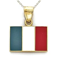 Finejewelers 14k Yellow Gold Enamel Italy Flag Pendant Necklace- Chain Included
