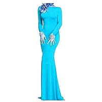 Women's Long Sleeve Backless Mermaid Sexy Trailing Evening Dresses