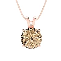 Clara Pucci 2.0 ct Round Cut Designer Yellow Moissanite Ideal Solitaire Pendant Necklace With 16