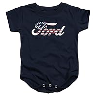 Trevco Ford Flag Logo Unisex Infant Snap Suit for Baby Boys and Girls