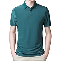 Men Summer Polo Shirts, Short Sleeve Cotton Streetwear Shirts Solid Casual Polo Shirt
