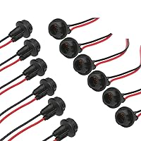 Senzeal 12pcs T10 W5W 194 LED Bulbs 921 Sockets Adapter Rubber + Copper Wire for LED Bulbs Replacement