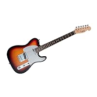 Series 6 String Indio Retro Classic Electric Guitar with Gig Bag, Sunburst, Right, (610263) |25.5 Inches|