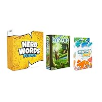 Genius Games Bundle for GameSchooling - Includes Nerd Words Science!, Ecosystem, Math Rush - Fun Family Games for Kids - Science Word Game - Biology Board Game - Math Game for Addition and Subtraction