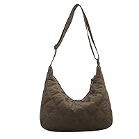 SCOFY FASHION Winter Puffer Dumpling Hobo Bag for Women Soft Lightweight Nylon Padding Shoulder Bag Small Handbag