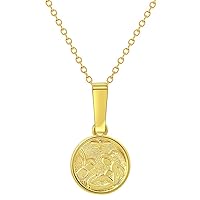 In Season Jewelry Gold Plated Religious Guardian Angel Medal Necklace for Babies, Infants, Toddlers & Young Girls 16