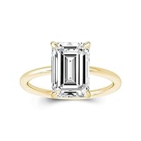 3.5ct Solitaire Elongated Emerald Cut Engagement Ring for Women,Sterling Silver Simulated Diamond Promise Ring
