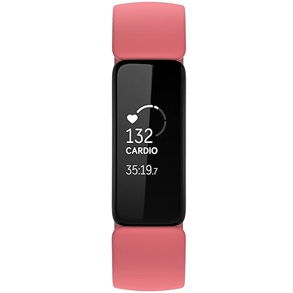 Fitbit Inspire 2 Health & Fitness Tracker with a Free 1-Year Fitbit Premium Trial, 24/7 Heart Rate, Black/Desert Rose, One Size (S & L Bands Included)