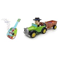 La Granja de Zenon Kids Ukulele for Beginner Kids Mini Guitar and Car Toys for Toddlers 1-3 Year Old Baby car Toys Friction-Powered Cars