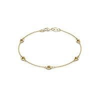 5 Stone Citrine 3/8 ctw Womens Station Bracelet 14K Gold