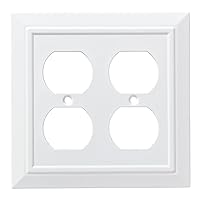 Franklin Brass Classic Architecture Wall Plate, Pure White Double Casual Outlet Cover, 1-Pack, W35247-PW-C