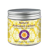 Deve Herbes Pure Natural Activated Carbon Fine Charcoal Powder From Coconut Shell Organic Pure & Natural Powder for Skin - 200gm (7.05 oz)