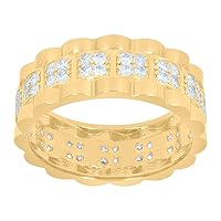 10k Two tone Gold Mens CZ Cubic Zirconia Simulated Diamond Presidential Ring Jewelry for Men
