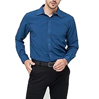 Men's Long Sleeve Dress Shirts Casual Button Down Regular Fit and Wrinkle Free Stretch Dress Shirt with Pocket