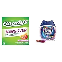 Goody's Hangover Powders Packets & TUMS Antacid Tablets Acid Indigestion & Heartburn Relief