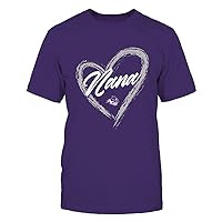 FanPrint Abilene Christian Wildcats - Heart Shape - Nana - University Team Logo Gift T-Shirt