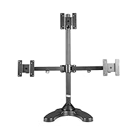 Triple Monitor Stand Freestanding Triangle Orientation Holds Up to 27-Inch Screens, Black (LCD-3501T-B)