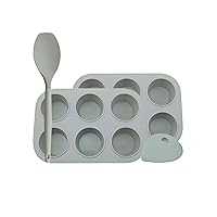 G&S Design Silicone 6-Cup Muffin Pan (2-Pk), Bowl Scraper and Solid Spoonula Set