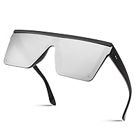 FEISEDY Oversized Sunglasses Mens Womens Flat Top Square Trendy Visor Shades UV400 B2470